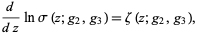  d/(dz)lnsigma(z;g_2,g_3)=zeta(z;g_2,g_3), 