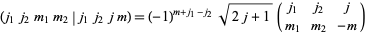  (j_1j_2m_1m_2|j_1j_2jm)=(-1)^(m+j_1-j_2)sqrt(2j+1)(j_1 j_2 j; m_1 m_2 -m) 