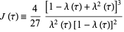  J(tau)=4/(27)([1-lambda(tau)+lambda^2(tau)]^3)/(lambda^2(tau)[1-lambda(tau)]^2) 