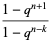 (1-q^(n+1))/(1-q^(n-k))