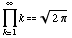 Underoverscript[∏, k = 1, arg3] k (2 π)^(1/2)