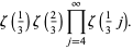 zeta(1/3)zeta(2/3)product_(j=4)^(infty)zeta(1/3j).