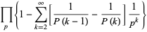 producto_(p){1-sum_(k=2)^(infty)1/(p^k)}