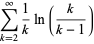 sum_(k=2)^(infty)1/kln(k/(k-1))