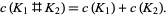  c(K_1#K_2)=c(K_1)+c(K_2). 