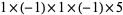 1×(-1)×1×(-1)×5