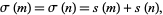  sigma(m)=sigma(n)=s(m)+s(n), 