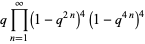 qproduct_(n=1)^(infty)(1-q^(2n))^4(1-q^(4n))^4