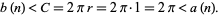  b(n)<C=2pir=2pi·1=2pi<a(n). 