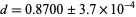 d=0.8700+/-3.7×10^(-4)