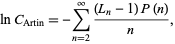  lnC_(Artin)=-sum_(n=2)^infty((L_n-1)P(n))/n, 