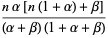 (nalpha[n(1+alpha)+beta])/((alpha+beta)(1+alpha+beta))