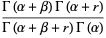 (Gamma(alpha+beta)Gamma(alpha+r))/(Gamma(alpha+beta+r)Gamma(alpha))