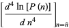 [(d^4ln[P(n)])/(dn^4)]_(n=n^~)