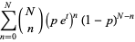 suma_(n=0)^(N)(N; n)(pe^t)^n(1-p)^(N-n)