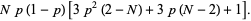 Np(1-p)[3p^2(2-N)+3p(N-2)+1].