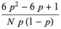 (6p^2-6p+1)/(Np(1-p))