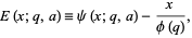  E(x;q,a)=psi(x;q,a)-x/(phi(q)), 