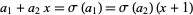  a_1+a_2x=sigma(a_1)=sigma(a_2)(x+1) 