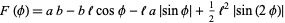  F(phi)=ab-blcosphi-la|sinphi|+1/2l^2|sin(2phi)| 