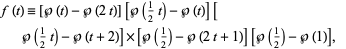  f(t)=[P(t)-P(2t)][P(1/2t)-P(t)][P(1/2t)-P(t+2)]×[P(1/2)-P(2t+1)][P(1/2)-P(1)],   