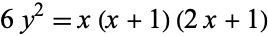 6y^2=x(x+1)(2x+1)