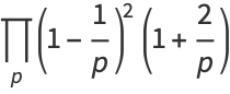 product_(p)(1-1/p)^2(1+2/p)