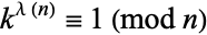 k^(lambda(n))=1 (mod n)