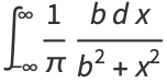 int_(-infty)^infty1/pi(bdx)/(b^2+x^2)