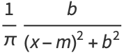 1/pib/((x-m)^2+b^2)