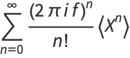 sum_(n=0)^(infty)((2piif)^n)/(n!)<X^n>