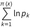 sum_(k=1)^(pi(x))lnp_k