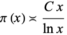  pi(x)=(Cx)/(lnx) 