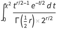 int_0^(chi^2)(t^(r/2-1)e^(-t/2)dt)/(Gamma(1/2r)2^(r/2))