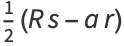 1/2(Rs-ar)