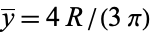 y^_=4R/(3pi)