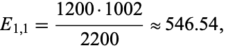  E_(1,1)=(1200·1002)/(2200) approx 546.54, 