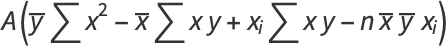 A(y^_sumx^2-x^_sumxy+x_isumxy-nx^_y^_x_i)