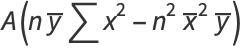 A(ny^_sumx^2-n^2x^_^2y^_)