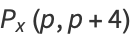 P_x(p,p+4)