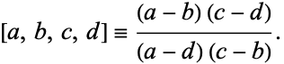 Cross Ratio -- from Wolfram MathWorld