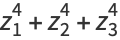 z_1^4+z_2^4+z_3^4