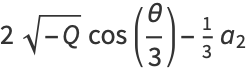 2sqrt(-Q)cos(theta/3)-1/3a_2