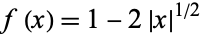  f(x)=1-2|x|^(1/2) 