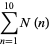 sum_(n=1)^(10)N(n)