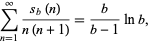  sum_(n=1)^infty(s_b(n))/(n(n+1))=b/(b-1)lnb, 