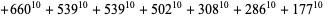 +660^(10)+539^(10)+539^(10)+502^(10)+308^(10)+286^(10)+177^(10) 