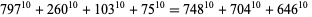 797^(10)+260^(10)+103^(10)+75^(10)=748^(10)+704^(10)+646^(10) 