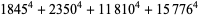 1845^4+2350^4+11810^4+15776^4