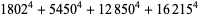 1802^4+5450^4+12850^4+16215^4